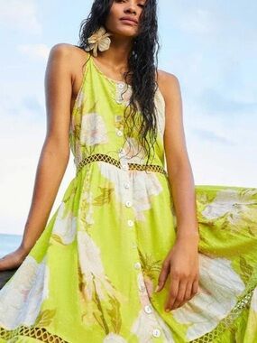 FARM Rio Garden Cotton Midi Dress